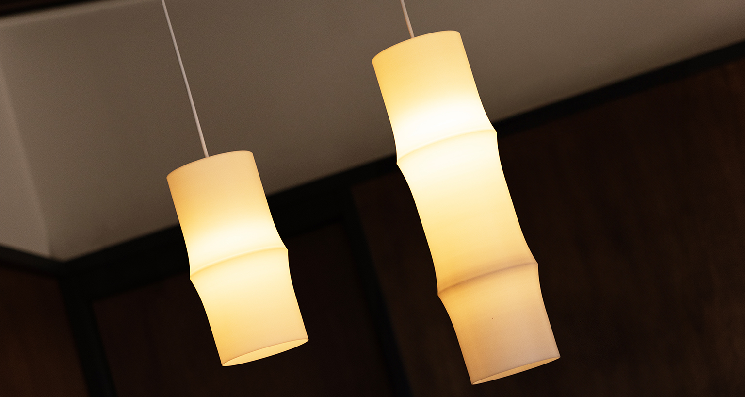 Bamboo pendant light by Gantri